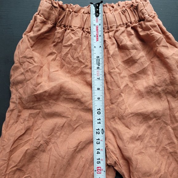 Cropped Wide Leg 100% Linen trousers Indie Brand Len OK - Picture 8 of 9